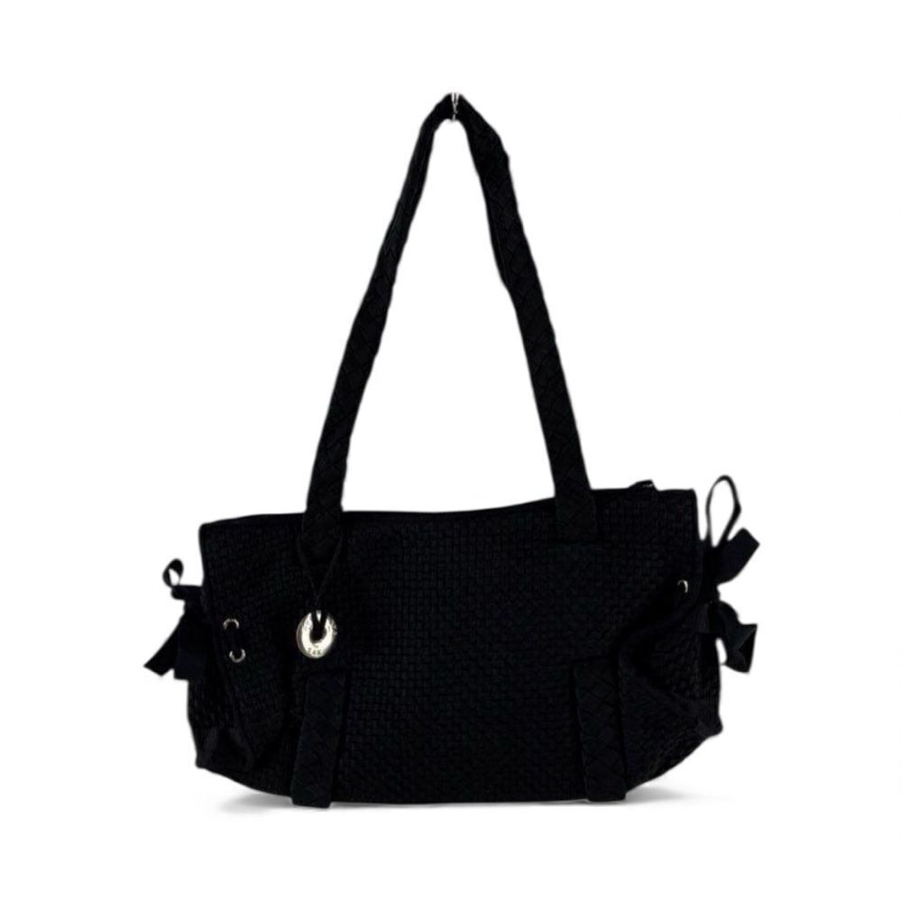 The Sak Black Woven Nylon Tote Bag – Braided Straps, Shoulder Bag